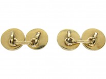 15ct Gold & Rock Crystal Cufflinks of a Jack Russell, Racing & a Horse Head