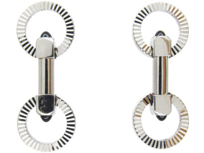 Silver Cartier Style Stirrup Cufflinks