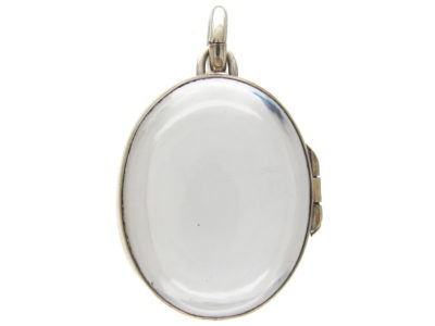 Victorian Rock Crystal Oval Silver Locket