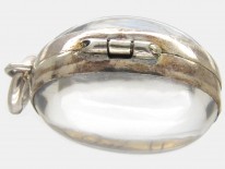 Victorian Rock Crystal Oval Silver Locket