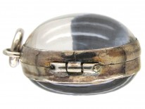 Victorian Rock Crystal Oval Silver Locket