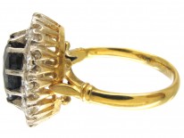Large 18ct Gold Sapphire & Diamond Cluster Ring