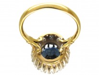 Large 18ct Gold Sapphire & Diamond Cluster Ring