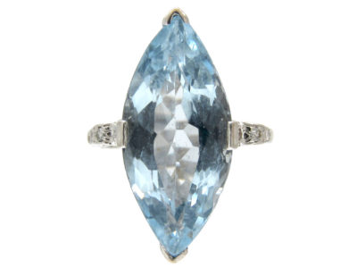 Marquise Aquamarine & Diamond Ring by Boodles