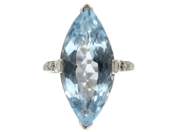 Marquise Aquamarine & Diamond Ring by Boodles