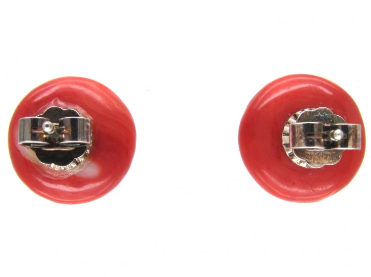 Coral Bouton Earrings