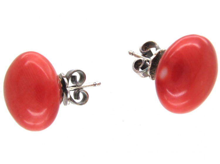 Coral Bouton Earrings