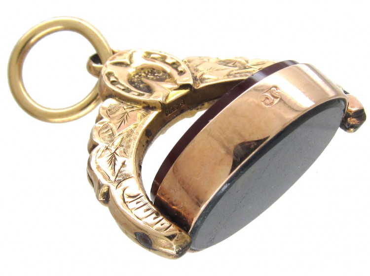 9ct Gold Horseshoe Motif Swivel Seal