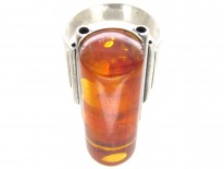 Amber & Silver 1960s Ring