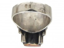 Amber & Silver 1960s Ring