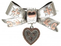 Victorian Silver & Gold Overlay Sweetheart Brooch