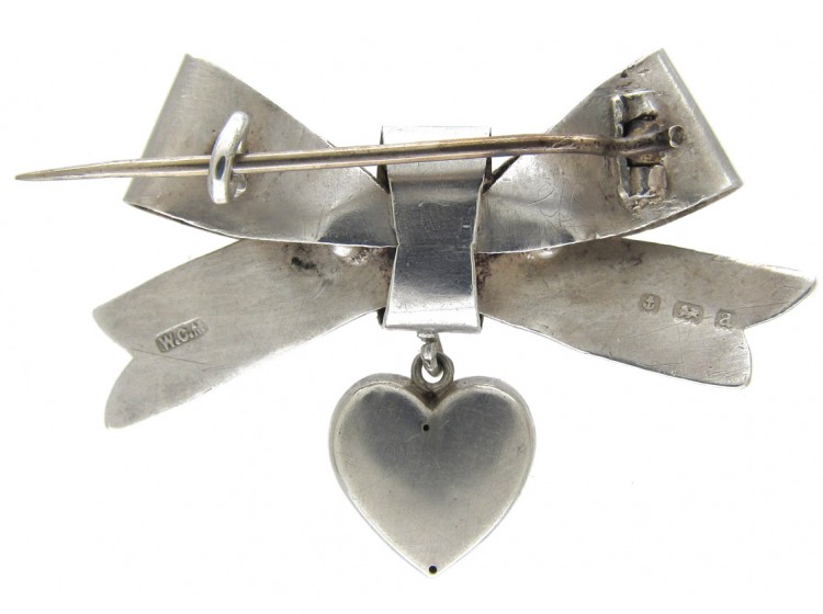 Victorian Silver & Gold Overlay Sweetheart Brooch