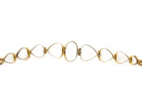 Edwardian Gold & Moonstone Hearts Bracelet