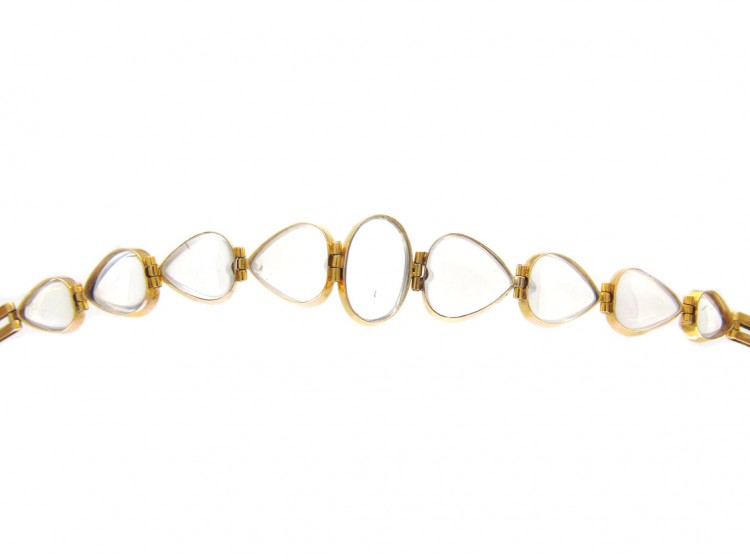 Edwardian Gold & Moonstone Hearts Bracelet