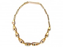 Edwardian Gold & Moonstone Hearts Bracelet