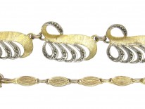 Theodor Farhner Silver Gilt Peacock Feather Necklace