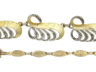 Theodor Farhner Silver Gilt Peacock Feather Necklace