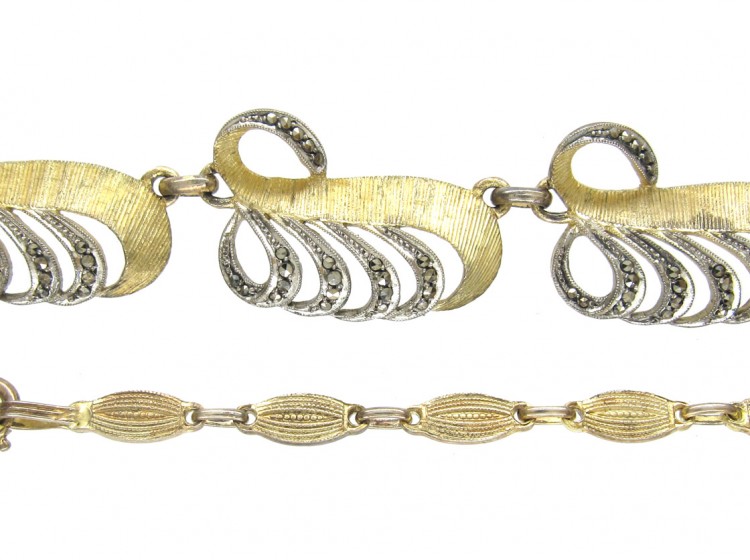 Theodor Farhner Silver Gilt Peacock Feather Necklace