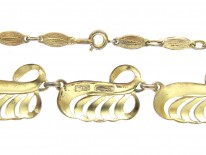 Theodor Farhner Silver Gilt Peacock Feather Necklace