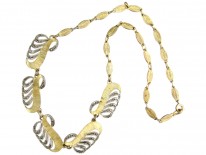 Theodor Farhner Silver Gilt Peacock Feather Necklace