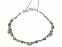 Art Deco Silver & Blue Paste Bracelet