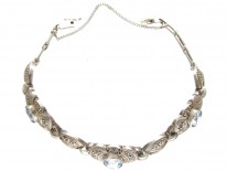 Art Deco Silver & Blue Paste Bracelet