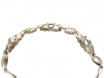 Art Deco Silver & Blue Paste Bracelet