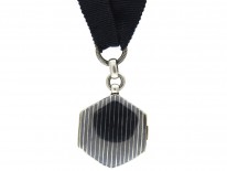 Edwardian Silver & Niello Locket on Strap