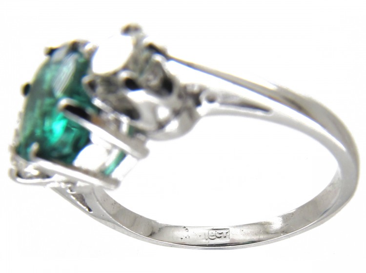 Three Stone Emerald & Diamond Ring