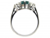 Three Stone Emerald & Diamond Ring