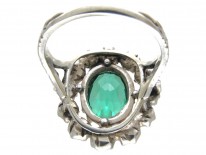 Edwardian Large Green & White Paste Cluster Ring
