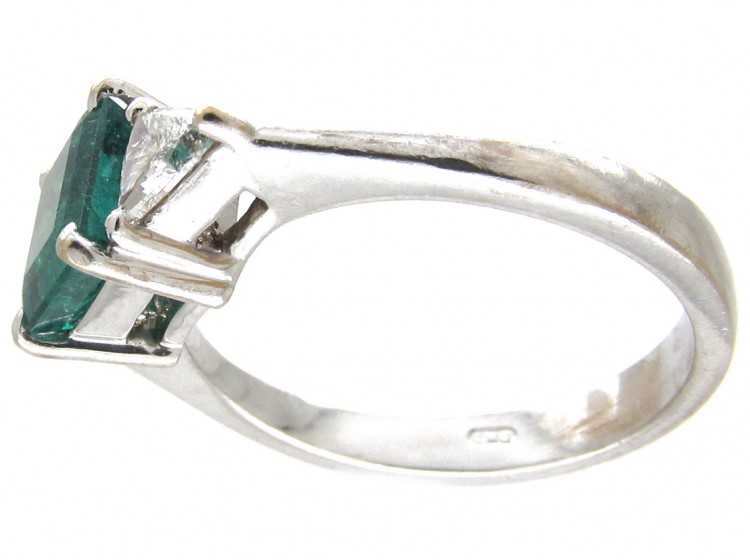 Square Cut Emerald & Diamond Ring