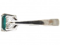 Square Cut Emerald & Diamond Ring