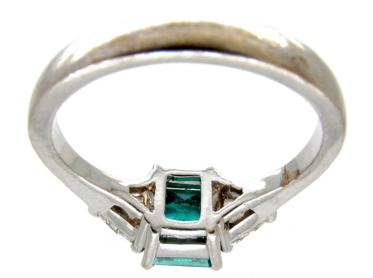 Square Cut Emerald & Diamond Ring