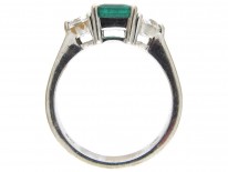 Square Cut Emerald & Diamond Ring