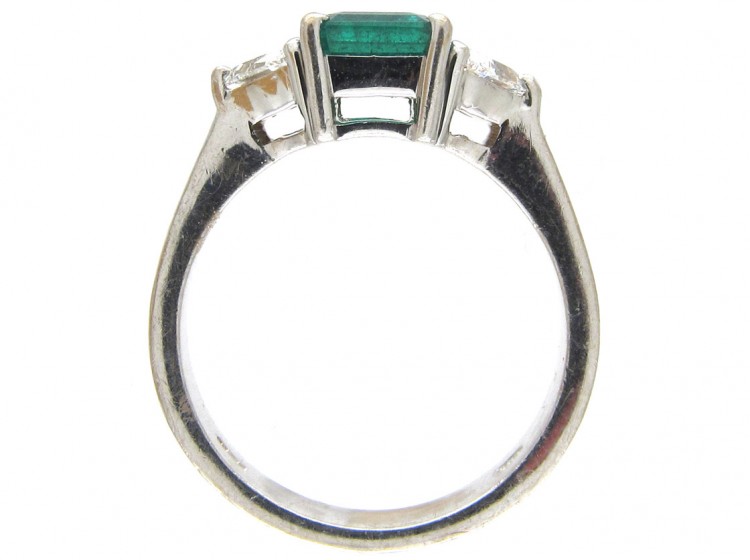 Square Cut Emerald & Diamond Ring