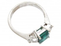 Square Cut Emerald & Diamond Ring