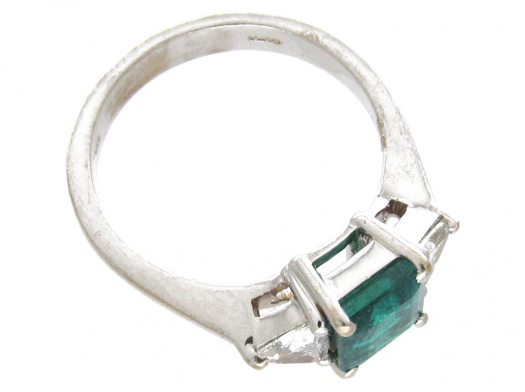 Square Cut Emerald & Diamond Ring
