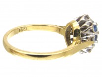 Ceylon Sapphire & Diamond Oval Cluster Ring
