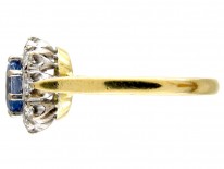 Ceylon Sapphire & Diamond Oval Cluster Ring