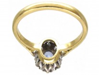 Ceylon Sapphire & Diamond Oval Cluster Ring