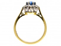 Ceylon Sapphire & Diamond Oval Cluster Ring