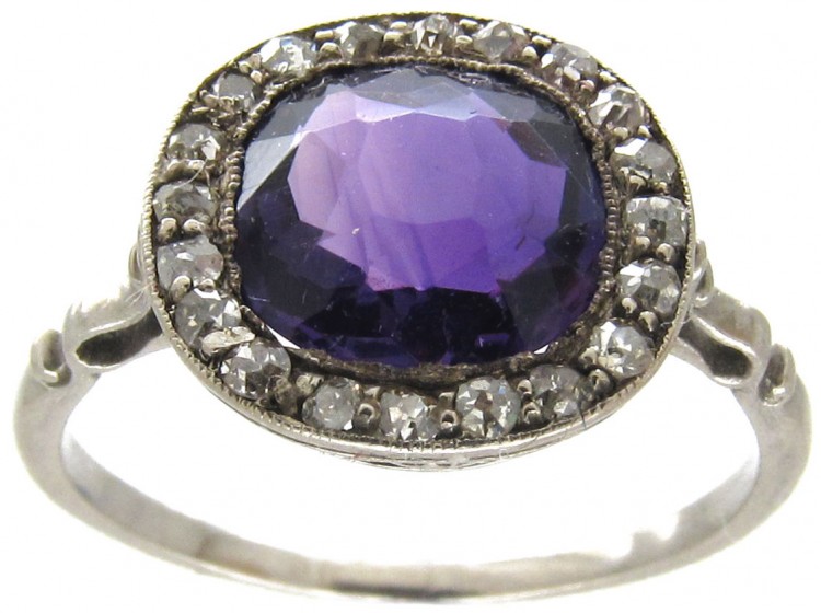 Edwardian Amethyst & Diamond Ring