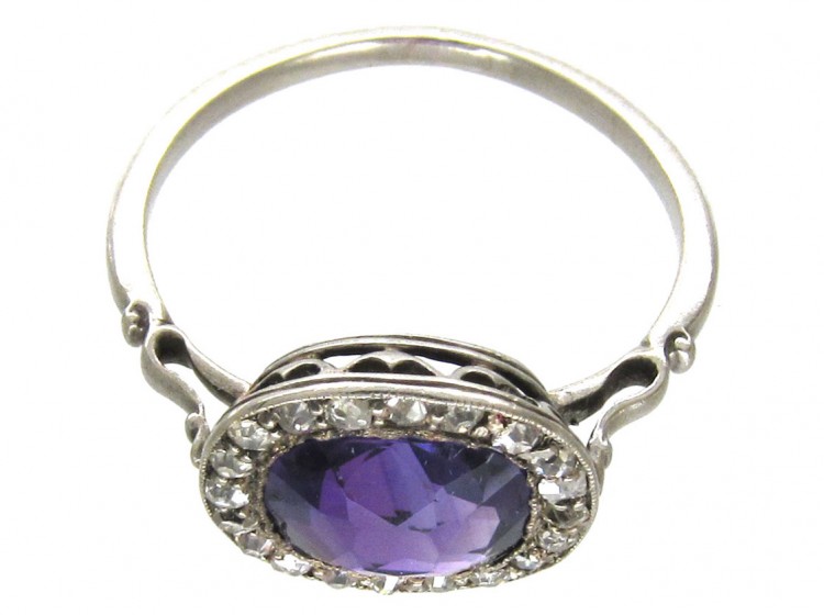 Edwardian Amethyst & Diamond Ring
