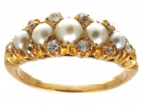 Victorian Natural Pearl & Diamond Ring