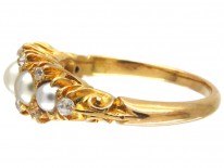 Victorian Natural Pearl & Diamond Ring