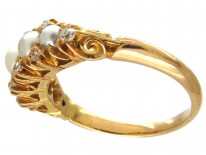 Victorian Natural Pearl & Diamond Ring