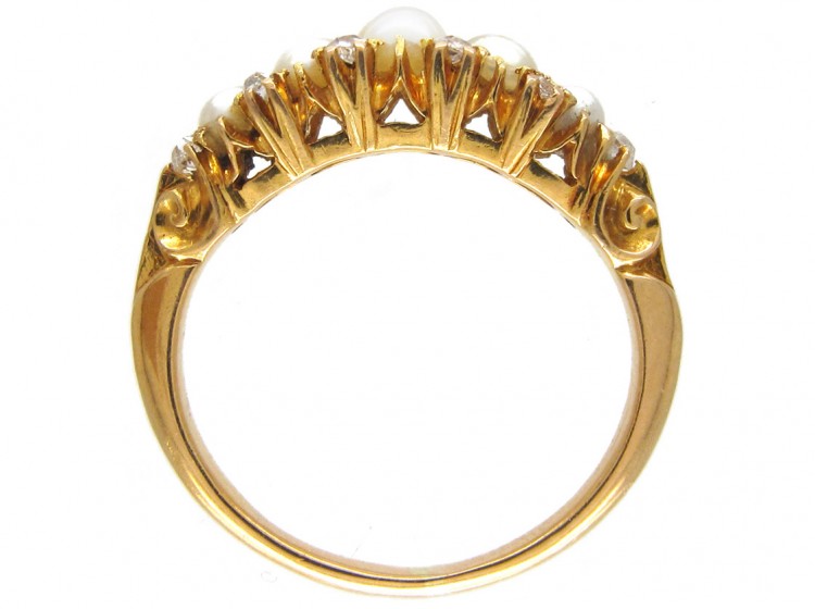 Victorian Natural Pearl & Diamond Ring