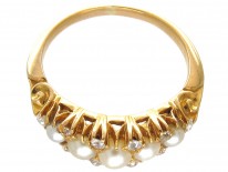 Victorian Natural Pearl & Diamond Ring