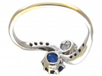 Edwardian Sapphire & Diamond Crossover Ring